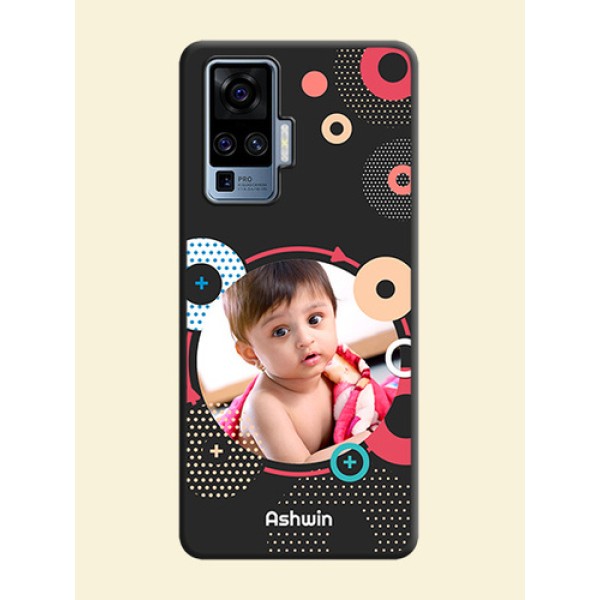 Multicoloured Round Image on Personalised Space Black Soft Matte Cases - Vivo X50 Pro 5G Multicoloured Round Image on Personalised Space Black Soft Matte Cases - Vivo X50 Pro 5G