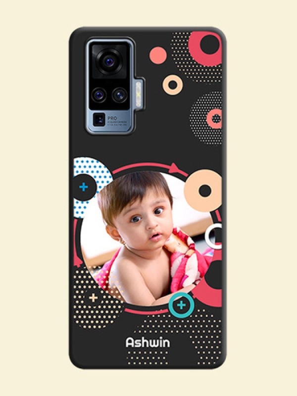 Multicoloured Round Image on Personalised Space Black Soft Matte Cases - Vivo X50 Pro 5G