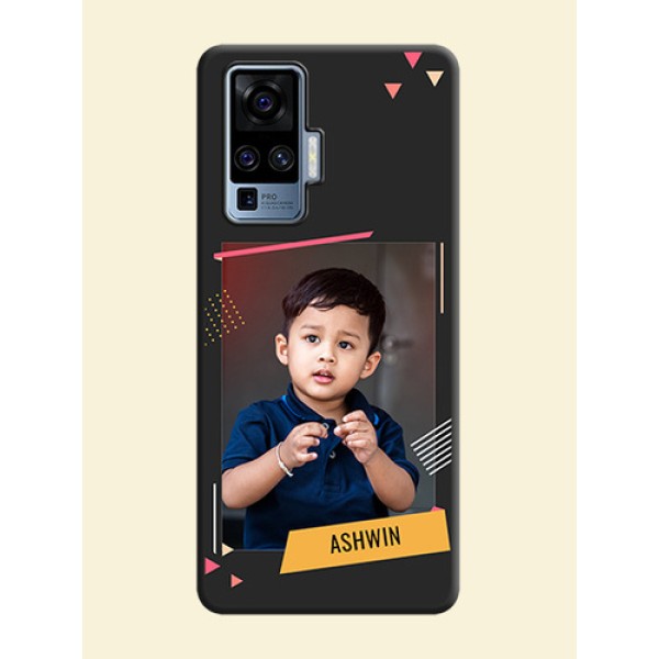 Photo Frame with Triangle Small Dots - Photo on Space Black Soft Matte Back Cover - Vivo X50 Pro 5G Photo Frame with Triangle Small Dots - Photo on Space Black Soft Matte Back Cover - Vivo X50 Pro 5G