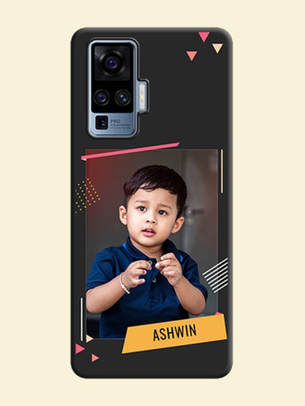 Photo Frame with Triangle Small Dots - Photo on Space Black Soft Matte Back Cover - Vivo X50 Pro 5G