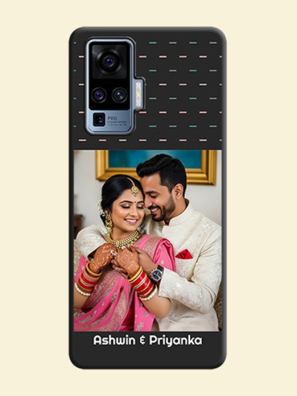 Line Pattern Design with Text on Space Black Custom Soft Matte Phone Back Cover - Vivo X50 Pro 5G