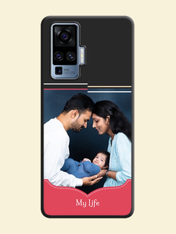 Classic Plain Design with Name - Photo on Space Black Soft Matte Phone Cover - Vivo X50 Pro 5G