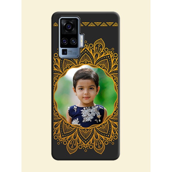Round Image with Floral Design - Photo on Space Black Soft Matte Mobile Cover - Vivo X50 Pro 5G Round Image with Floral Design - Photo on Space Black Soft Matte Mobile Cover - Vivo X50 Pro 5G