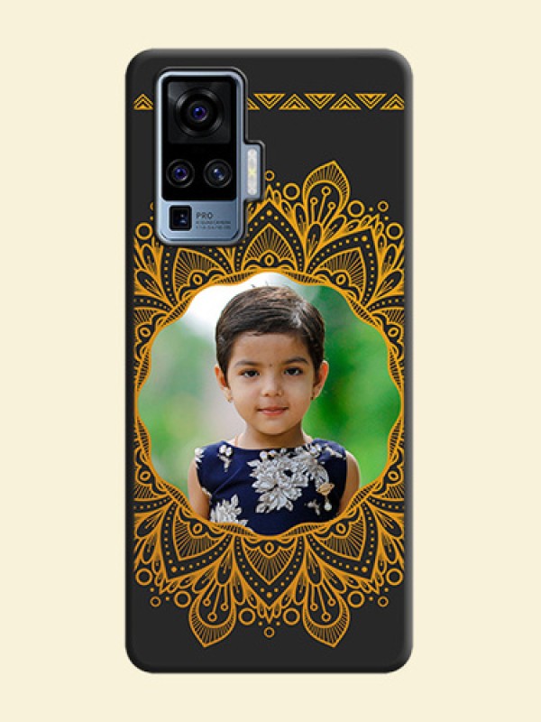 Round Image with Floral Design - Photo on Space Black Soft Matte Mobile Cover - Vivo X50 Pro 5G