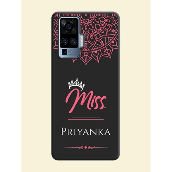 Mrs Name with Floral Design on Space Black Personalized Soft Matte Phone Covers - Vivo X50 Pro 5G Mrs Name with Floral Design on Space Black Personalized Soft Matte Phone Covers - Vivo X50 Pro 5G