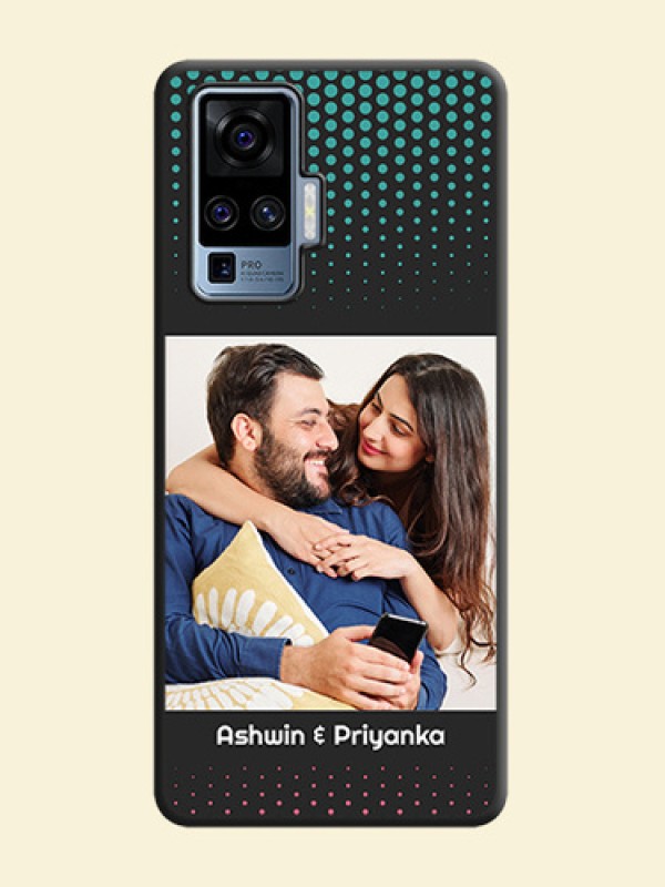 Faded Dots with Grunge Photo Frame and Text on Space Black Custom Soft Matte Phone Cases - Vivo X50 Pro 5G