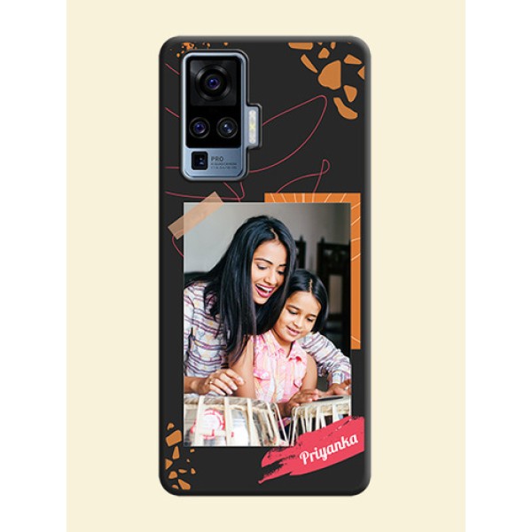 Orange Photo Frame on Space Black Custom Soft Matte Phone Back Cover - Vivo X50 Pro 5G Orange Photo Frame on Space Black Custom Soft Matte Phone Back Cover - Vivo X50 Pro 5G