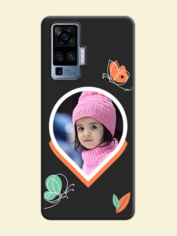 Upload Pic With Simple Butterly Design On Space Black Personalized Soft Matte Phone Covers -Vivo X50 Pro 5G