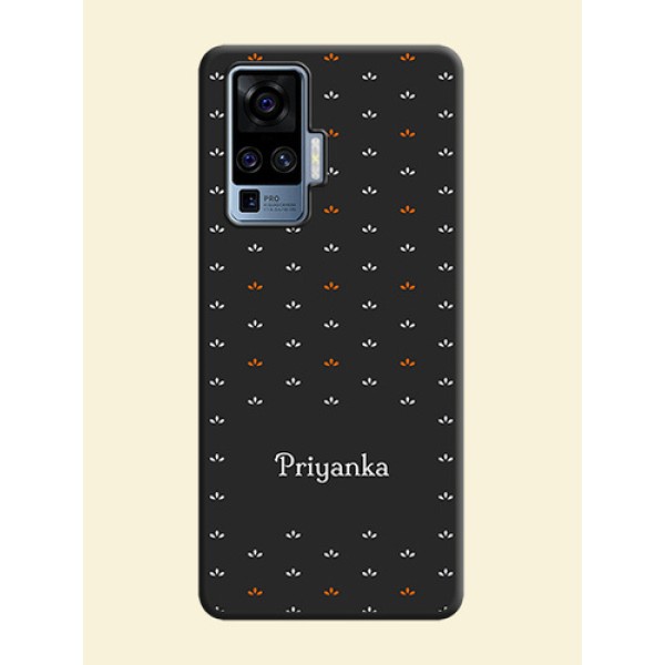 Simple Pattern With Custom Text On Space Black Personalized Soft Matte Phone Covers -Vivo X50 Pro 5G Simple Pattern With Custom Text On Space Black Personalized Soft Matte Phone Covers -Vivo X50 Pro 5G