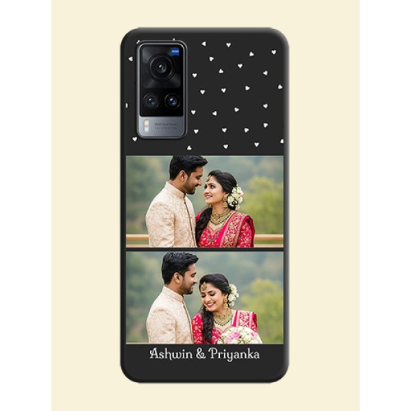 Miniature Love Symbols with Name on Space Black Custom Soft Matte Back Cover - Vivo X60 Miniature Love Symbols with Name on Space Black Custom Soft Matte Back Cover - Vivo X60