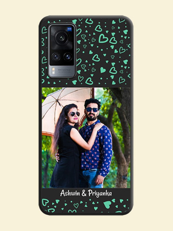 Sea Green Indefinite Love Pattern on Photo on Space Black Soft Matte Mobile Cover - Vivo X60