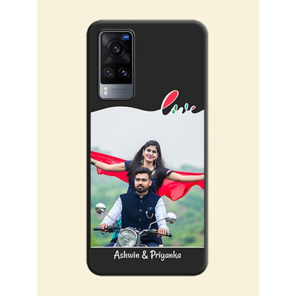 Fall in Love Pattern with Picture on Photo on Space Black Soft Matte Mobile Case - Vivo X60 Fall in Love Pattern with Picture on Photo on Space Black Soft Matte Mobile Case - Vivo X60