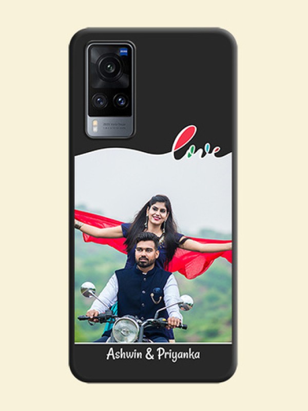 Fall in Love Pattern with Picture on Photo on Space Black Soft Matte Mobile Case - Vivo X60