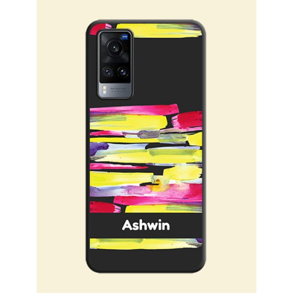 Brush Coloured on Space Black Personalized Soft Matte Phone Covers - Vivo X60 Brush Coloured on Space Black Personalized Soft Matte Phone Covers - Vivo X60