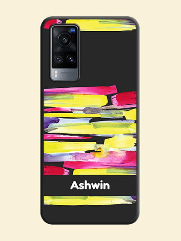 Brush Coloured on Space Black Personalized Soft Matte Phone Covers - Vivo X60