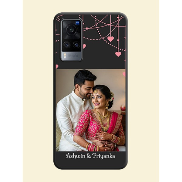 Pink Love Hangings with Text on Space Black Custom Soft Matte Back Cover - Vivo X60 Pink Love Hangings with Text on Space Black Custom Soft Matte Back Cover - Vivo X60