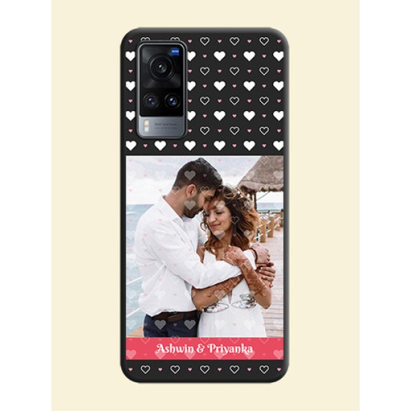White Color Love Symbols with Text Design on Photo on Space Black Soft Matte Phone Cover - Vivo X60 White Color Love Symbols with Text Design on Photo on Space Black Soft Matte Phone Cover - Vivo X60
