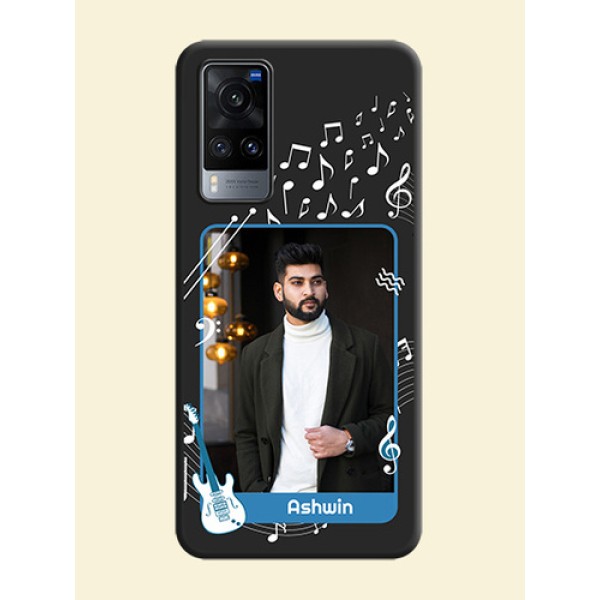Musical Theme Design with Text on Photo on Space Black Soft Matte Mobile Case - Vivo X60 Musical Theme Design with Text on Photo on Space Black Soft Matte Mobile Case - Vivo X60