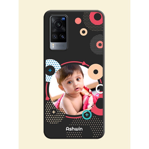 Multicoloured Round Image on Personalised Space Black Soft Matte Cases - Vivo X60 Multicoloured Round Image on Personalised Space Black Soft Matte Cases - Vivo X60
