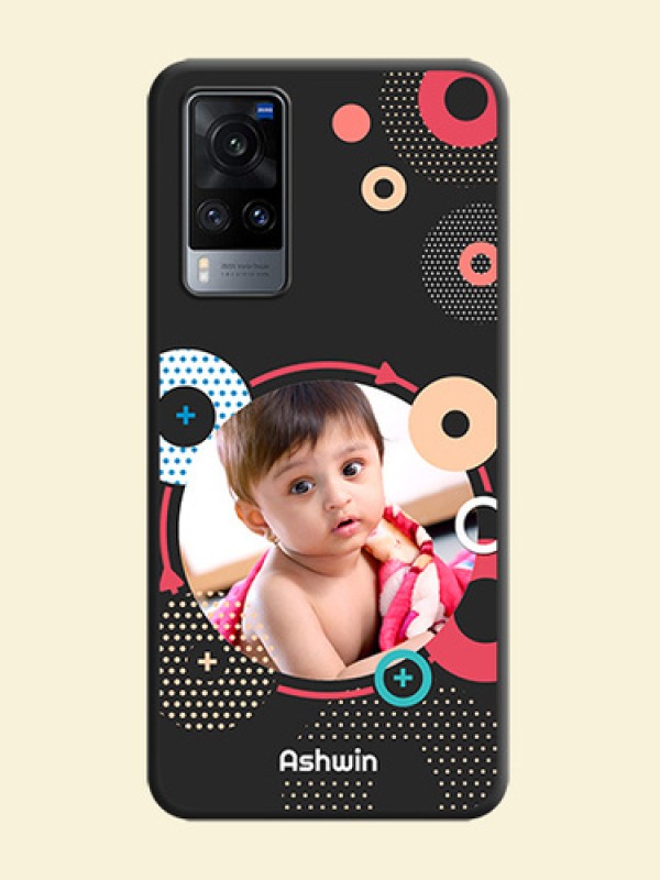 Multicoloured Round Image on Personalised Space Black Soft Matte Cases - Vivo X60