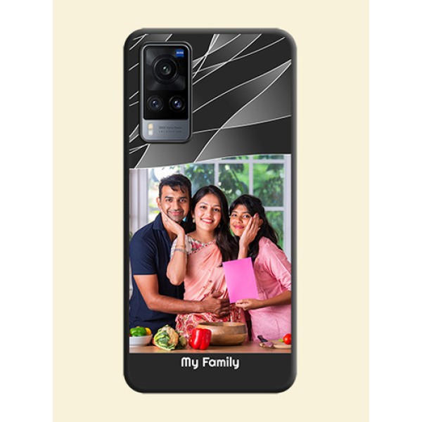 Mixed Wave Lines on Photo on Space Black Soft Matte Mobile Cover - Vivo X60 Mixed Wave Lines on Photo on Space Black Soft Matte Mobile Cover - Vivo X60