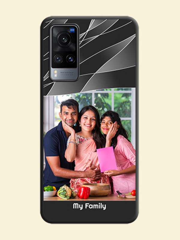 Mixed Wave Lines on Photo on Space Black Soft Matte Mobile Cover - Vivo X60