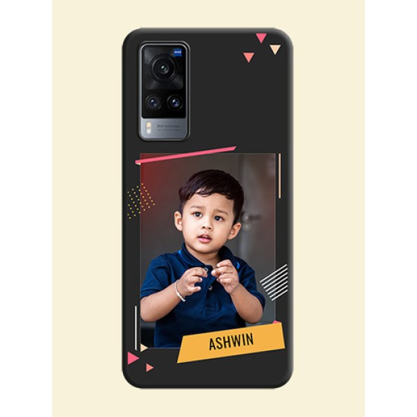 Photo Frame with Triangle Small Dots on Photo on Space Black Soft Matte Back Cover - Vivo X60 Photo Frame with Triangle Small Dots on Photo on Space Black Soft Matte Back Cover - Vivo X60