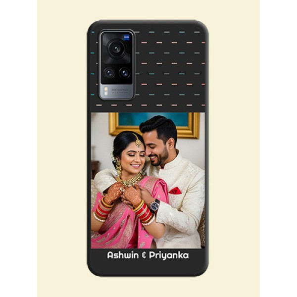 Line Pattern Design with Text on Space Black Custom Soft Matte Phone Back Cover - Vivo X60 Line Pattern Design with Text on Space Black Custom Soft Matte Phone Back Cover - Vivo X60