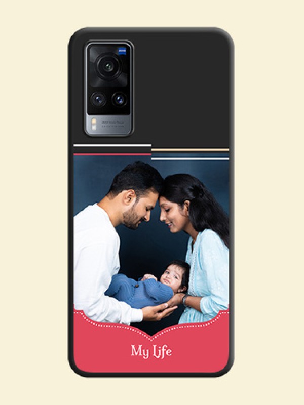 Classic Plain Design with Name on Photo on Space Black Soft Matte Phone Cover - Vivo X60