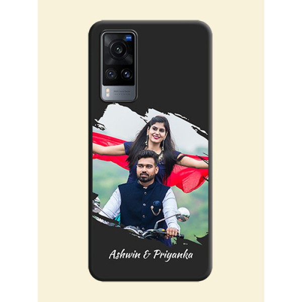 Grunge Brush Strokes on Photo on Space Black Soft Matte Back Cover - Vivo X60 Grunge Brush Strokes on Photo on Space Black Soft Matte Back Cover - Vivo X60