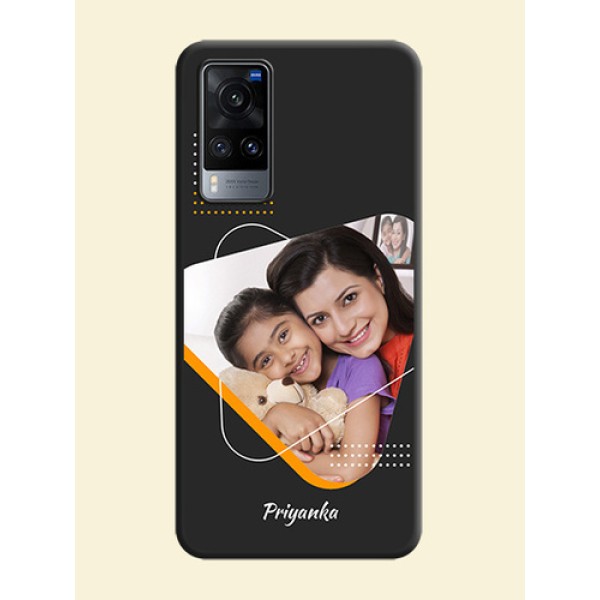 Yellow Triangle on Photo on Space Black Soft Matte Phone Cover - Vivo X60 Yellow Triangle on Photo on Space Black Soft Matte Phone Cover - Vivo X60