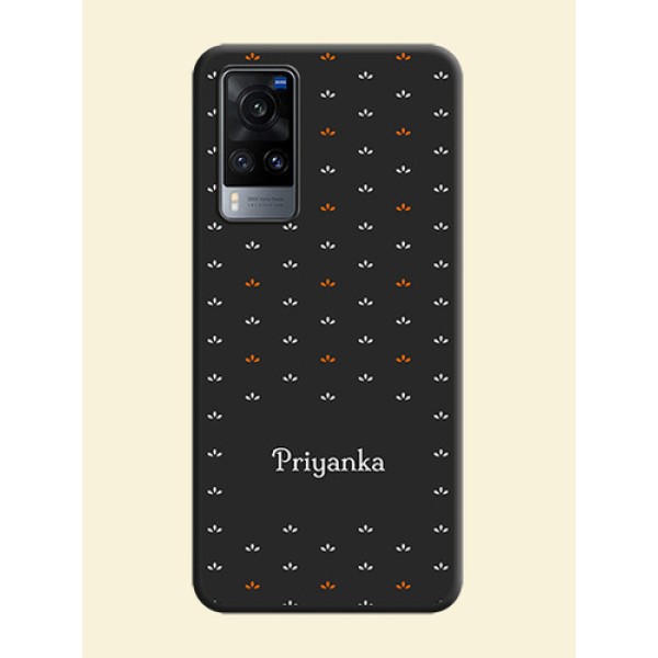Simple Pattern With Custom Text On Space Black Personalized Soft Matte Phone Covers -Vivo X60 5G Simple Pattern With Custom Text On Space Black Personalized Soft Matte Phone Covers -Vivo X60 5G