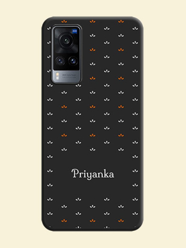 Simple Pattern With Custom Text On Space Black Personalized Soft Matte Phone Covers -Vivo X60 5G