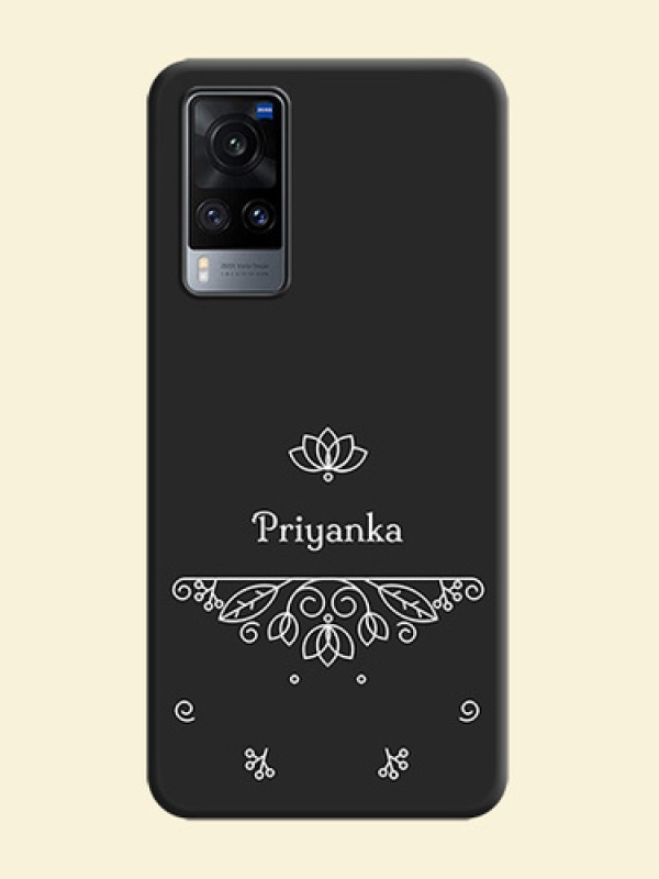 Lotus Garden Custom Text On Space Black Personalized Soft Matte Phone Covers -Vivo X60 5G