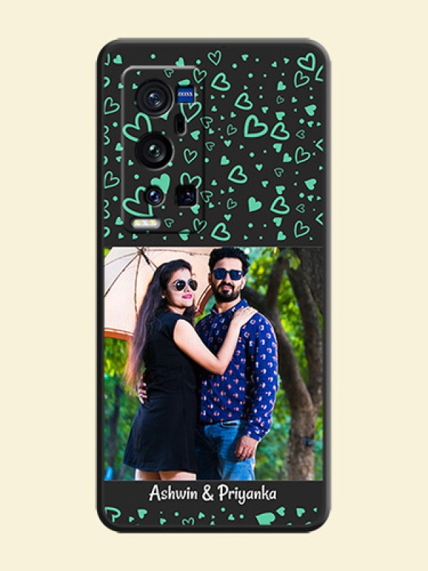 Sea Green Indefinite Love Pattern on Photo on Space Black Soft Matte Mobile Cover - Vivo X60 Pro Plus