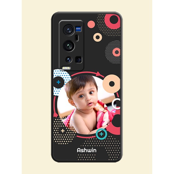Multicoloured Round Image on Personalised Space Black Soft Matte Cases - Vivo X60 Pro Plus Multicoloured Round Image on Personalised Space Black Soft Matte Cases - Vivo X60 Pro Plus