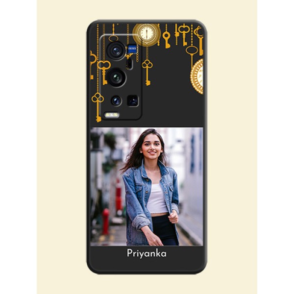 Decorative Design with Text on Space Black Custom Soft Matte Back Cover - Vivo X60 Pro Plus