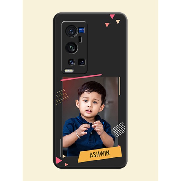 Photo Frame with Triangle Small Dots on Photo on Space Black Soft Matte Back Cover - Vivo X60 Pro Plus Photo Frame with Triangle Small Dots on Photo on Space Black Soft Matte Back Cover - Vivo X60 Pro Plus