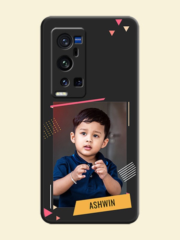 Photo Frame with Triangle Small Dots on Photo on Space Black Soft Matte Back Cover - Vivo X60 Pro Plus