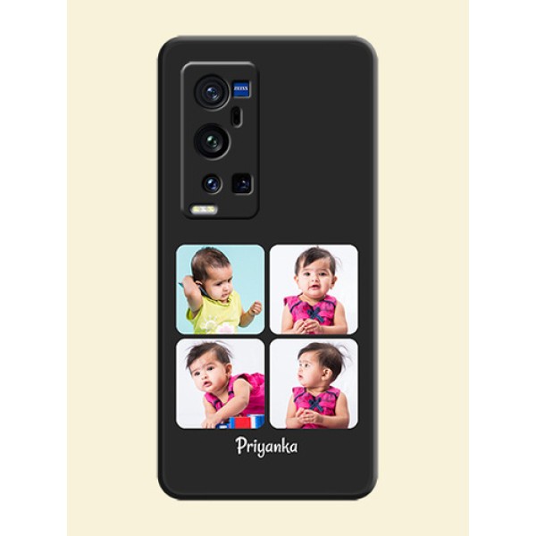 Floral Art with 6 Image Holder on Photo on Space Black Soft Matte Mobile Case - Vivo X60 Pro Plus