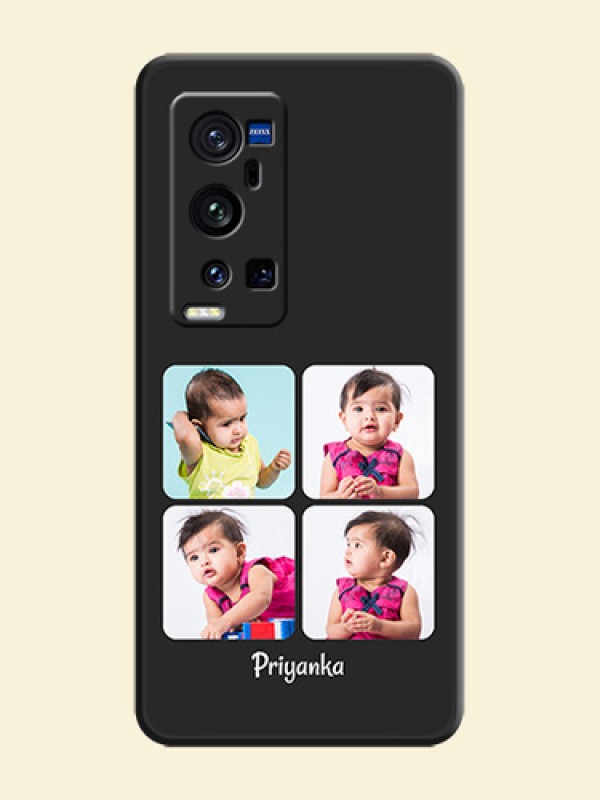Floral Art with 6 Image Holder on Photo on Space Black Soft Matte Mobile Case - Vivo X60 Pro Plus