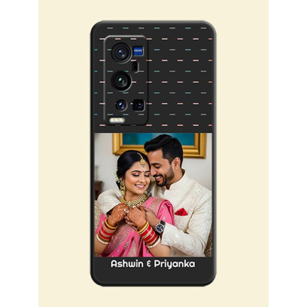 Line Pattern Design with Text on Space Black Custom Soft Matte Phone Back Cover - Vivo X60 Pro Plus Line Pattern Design with Text on Space Black Custom Soft Matte Phone Back Cover - Vivo X60 Pro Plus