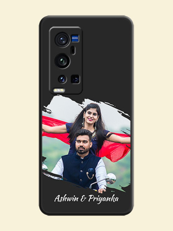 Grunge Brush Strokes on Photo on Space Black Soft Matte Back Cover - Vivo X60 Pro Plus
