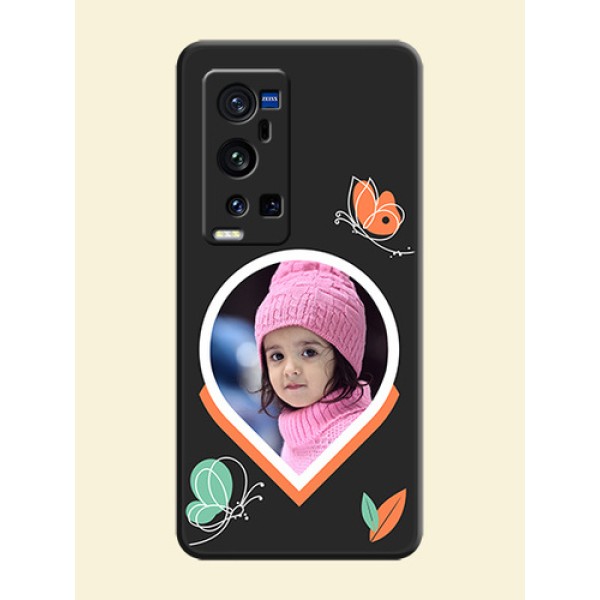 Upload Pic With Simple Butterly Design On Space Black Personalized Soft Matte Phone Covers -Vivo X60 Pro Plus 5G Upload Pic With Simple Butterly Design On Space Black Personalized Soft Matte Phone Covers -Vivo X60 Pro Plus 5G