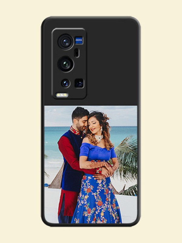 Image Upload With Space Black Color On Custom Soft Matte Mobile Back Cover - Vivo X60 Pro Plus 5G