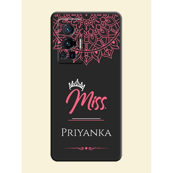 Mrs Name with Floral Design on Space Black Personalized Soft Matte Phone Covers - Vivo X70 Pro 5G Mrs Name with Floral Design on Space Black Personalized Soft Matte Phone Covers - Vivo X70 Pro 5G
