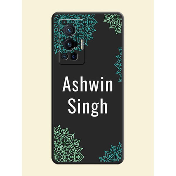 Your Name with Floral Design on Space Black Custom Soft Matte Back Cover - Vivo X70 Pro 5G Your Name with Floral Design on Space Black Custom Soft Matte Back Cover - Vivo X70 Pro 5G