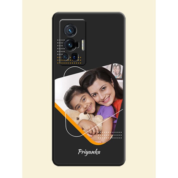 Yellow Triangle on Photo on Space Black Soft Matte Phone Cover - Vivo X70 Pro 5G Yellow Triangle on Photo on Space Black Soft Matte Phone Cover - Vivo X70 Pro 5G