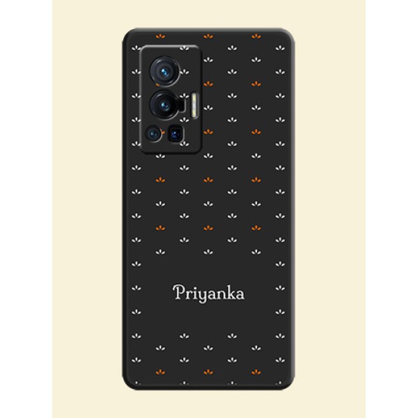 Simple Pattern With Custom Text On Space Black Personalized Soft Matte Phone Covers -Vivo X70 Pro 5G Simple Pattern With Custom Text On Space Black Personalized Soft Matte Phone Covers -Vivo X70 Pro 5G