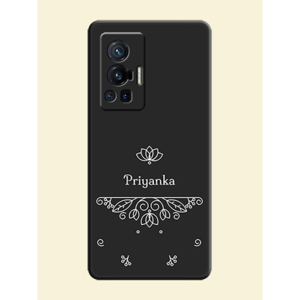 Lotus Garden Custom Text On Space Black Personalized Soft Matte Phone Covers -Vivo X70 Pro 5G Lotus Garden Custom Text On Space Black Personalized Soft Matte Phone Covers -Vivo X70 Pro 5G